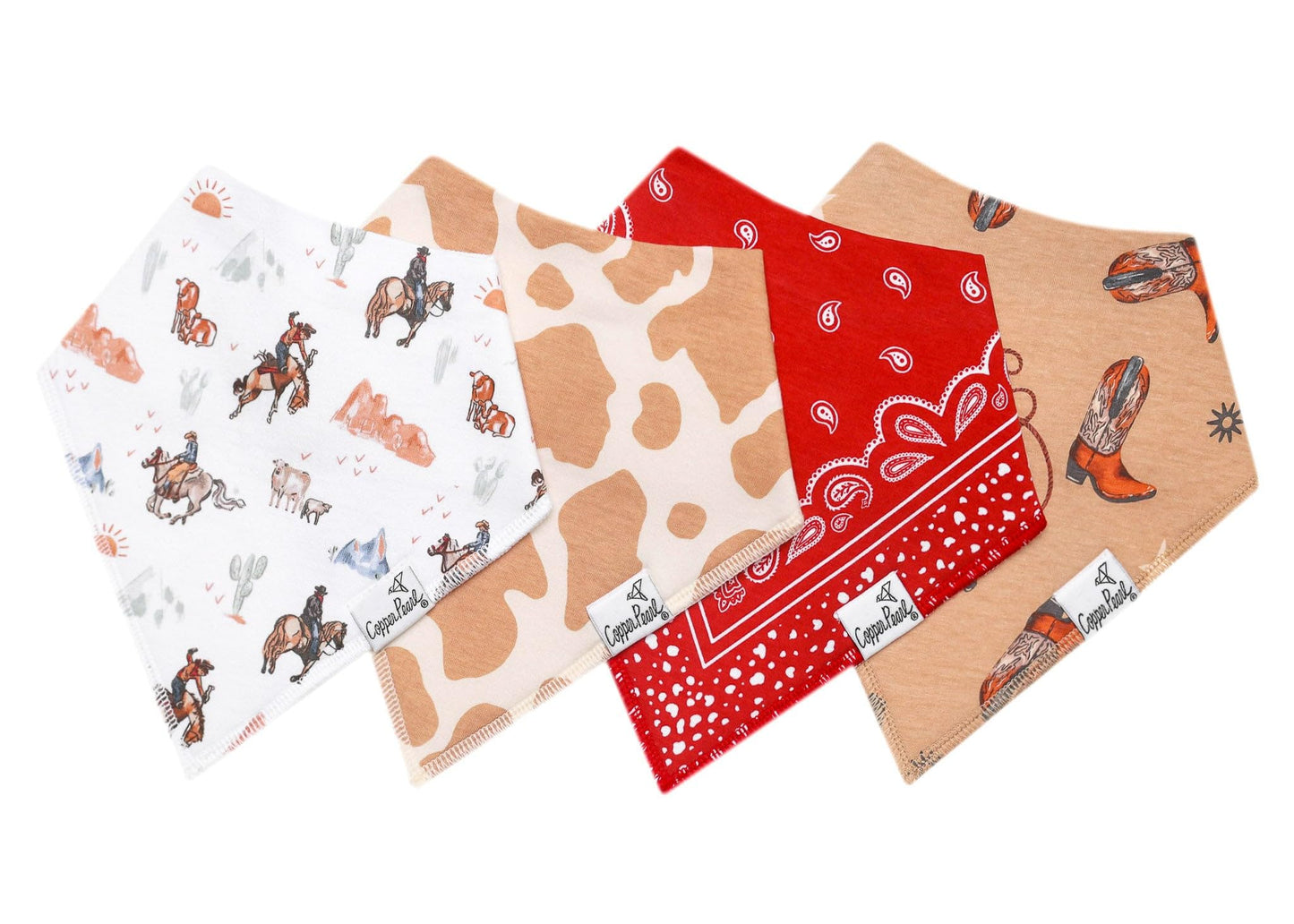 Copper Pearl Baby Bandana Drool Bibs for Drooling and Teething 4 Pack Gift Set Boone