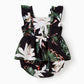 Patpat Matching Family Floral Outfits - Mommy And Me Hawaiian Dress Matching Set Tropical Palm Newborn Dress Leaf Print Halter N