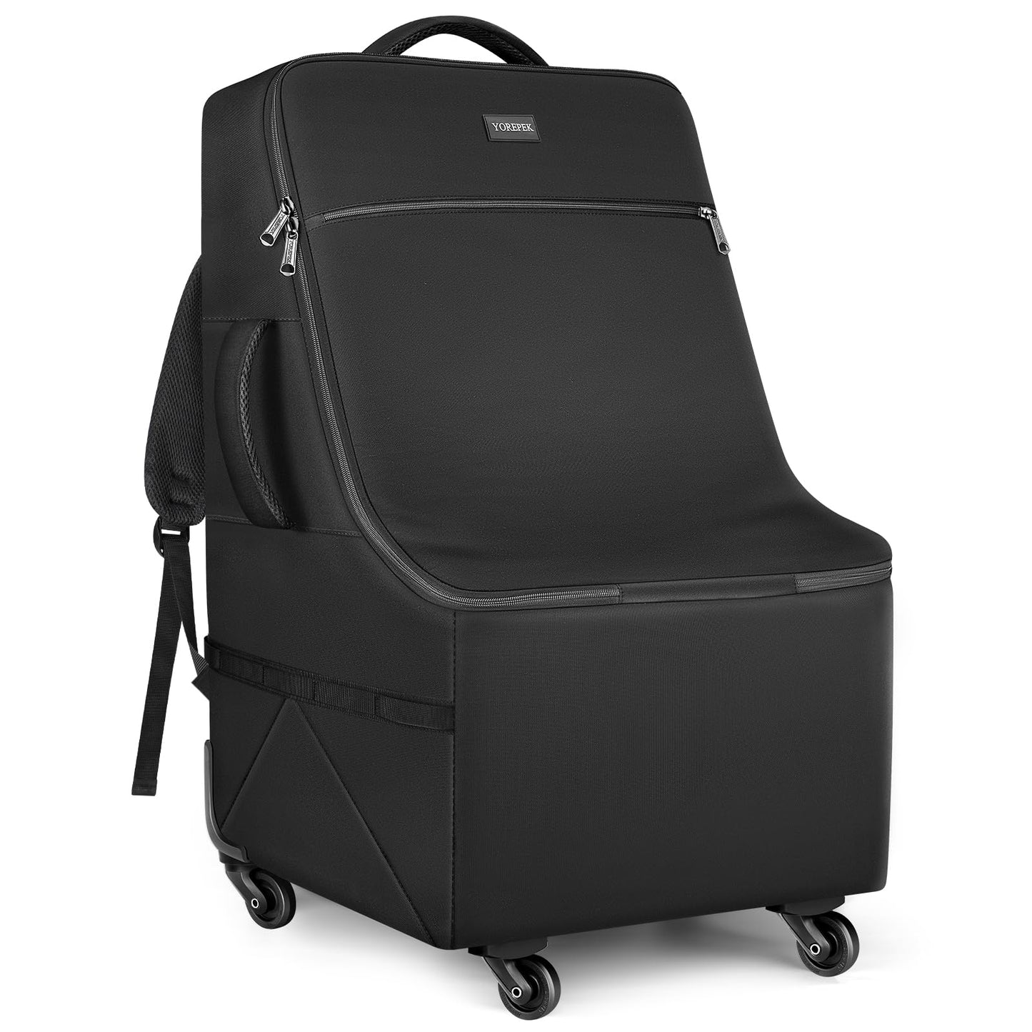 Yorepek Padded Car Seat Travel Bag For Airplane With Wheels,Heavy Duty Carseat Bags For Air Travel,Rolling Airport Gate Check Ba