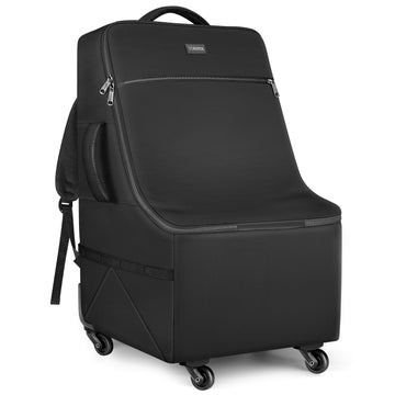 Yorepek Padded Car Seat Travel Bag For Airplane With Wheels,Heavy Duty Carseat Bags For Air Travel,Rolling Airport Gate Check Ba