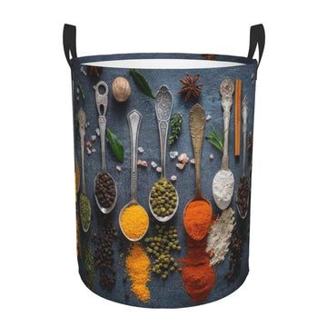 Pevtufa Various Herbs Foldable Laundry Basket Organizer,Fabric Clothes Toy Storage Basket Nursery Hamper Storage Bin For Househo