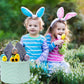 Easter Basket Seersucker Egg Hunt Bunny Baskets For Kids With Cute Rabbit Ears Stripe Storage Gifts Candies Personalized Easter