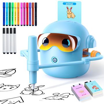 Drawing Robot for Kids Montessori Painting Toys for 3 4 5 6 7 8 Year Old, Voice Interactive Educational Drawing Machine with 100