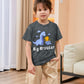 Funnycokid Big Brother Shirt 3T 2T Dinosaur Big Bro Short Sleeve Grey Big Brother Toddler T Shirt Pregnancy Announcement Gifts F