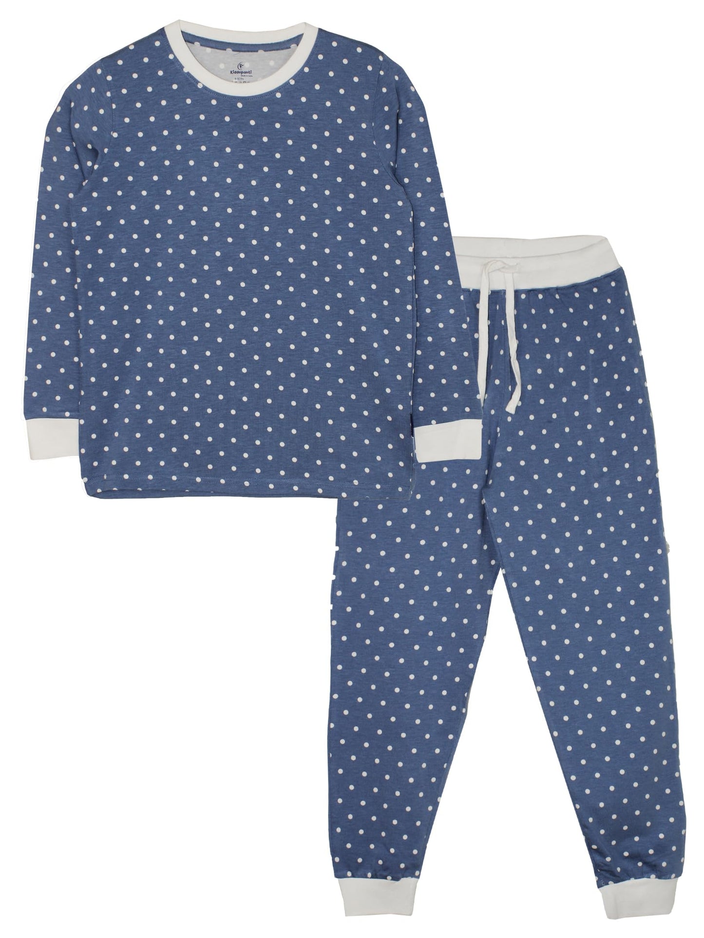 Kids Night Set, Navy Small Polka, 34Y