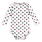 Hudson Baby Unisex Baby Cotton Long-Sleeve Bodysuits, Girl Mommy Red Black, 9-12 Months