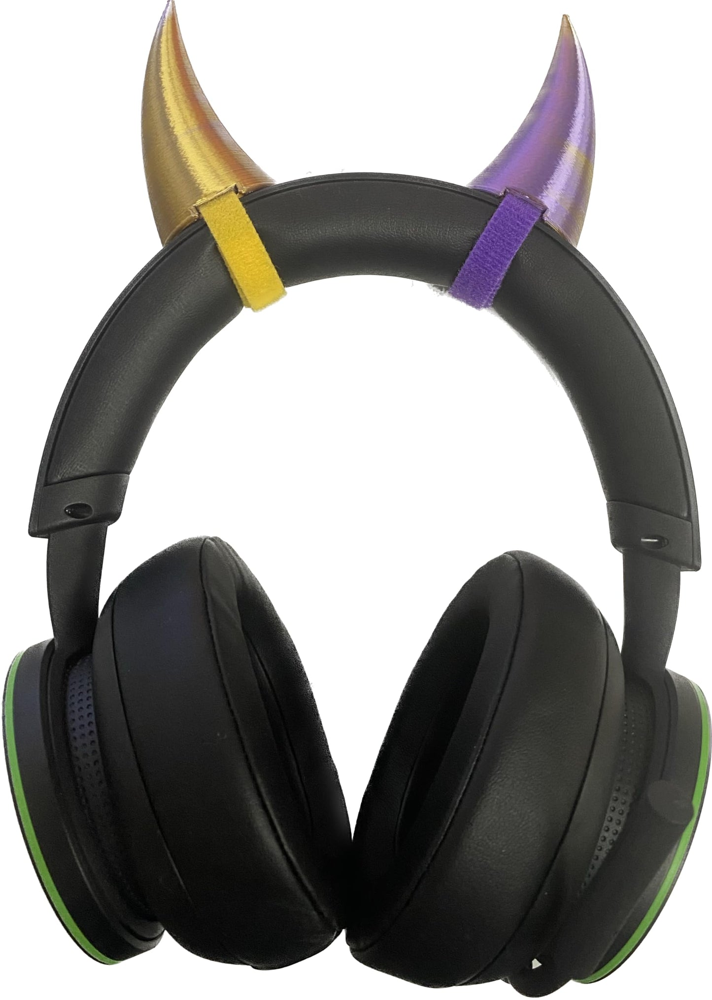 2X Demon Horns For Headset/Cosplay - Made In Usa -16 Colors (Dual Gold/Purple)