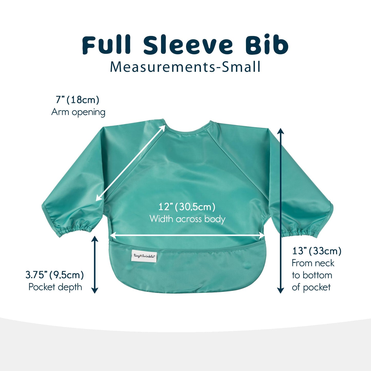 Tiny Twinkle Mess Proof Baby Bib, 2 Pack Long Sleeve Bib Outfit, Waterproof Bibs For Toddlers, Machine Washable, Tug Proof (Rain