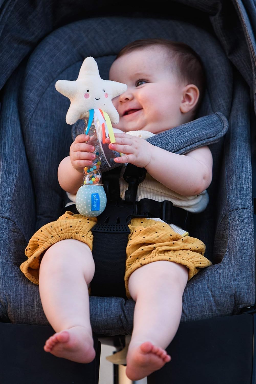 Taf Toys Star Rainstick Rattle, Musical Shake & Rattle Rainmaker Toy, Musical Instrument for Babies and Toddlers for Sensory and