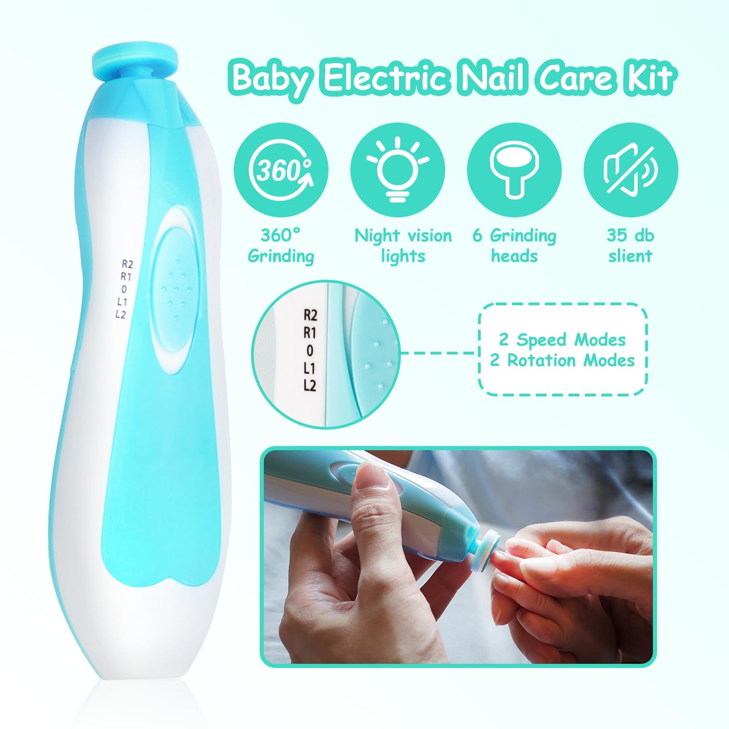 Baby Healthcare And Grooming Kit, 28 In 1 Portable Baby Essentials Kit Electric Nail Trimmer Set With Gas Relief Hair Brush Comb