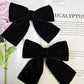 Hjiaruiky Hair Bows, 2Pcs Handmade Velvet Bows For Girls Toddlers, Light Weight Hair Clips, Sturdy Alligator Clips, Black