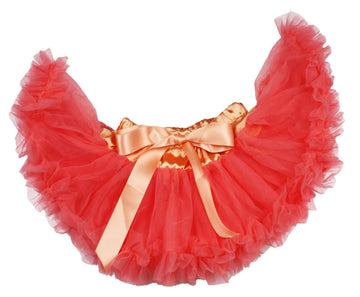 Petitebella Single Color Baby Skirt 3-12M (Coral, 3-12 Months)