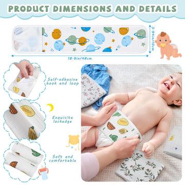 Vabean 8 Pcs Baby Infant Umbilical Cord Comfort Adjustable Cotton Belly Band For Protection, Baby Gifts For 0 To12 Months (Lovel