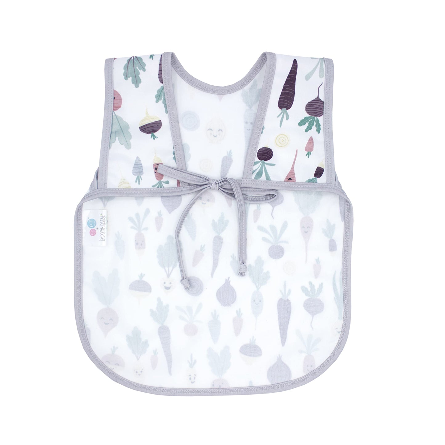 Bapronbaby Root Veggies Bapron - No Neck Tie Safer Bib For Baby & Toddler - Soft Waterproof Stain Resistant - Machine Washable -