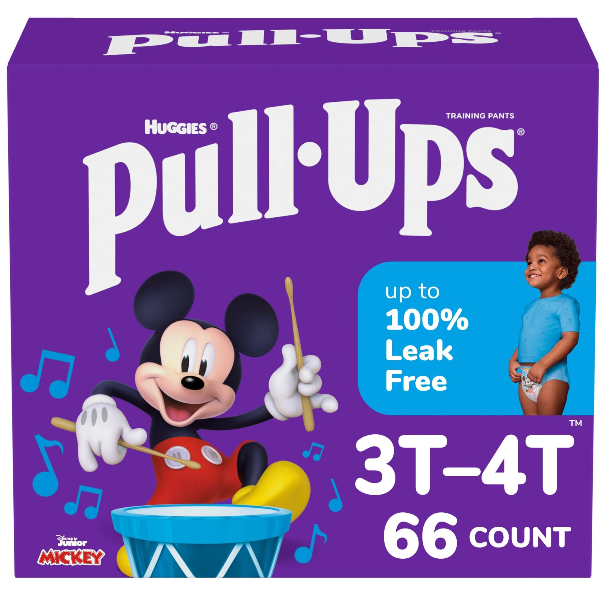 Pull-Ups Boys' Potty Training Pants, Size 3T-4T Training Underwear (32-40 Lbs), 66 Count