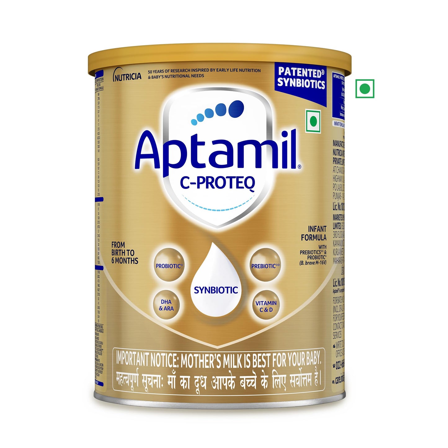 Aptamil CProteq, Infant Milk Formula For Babies (From Birth To 6 Months) With Synbiotics, Prebiotics, Probiotics, Dha, Vit.C&D