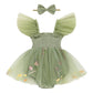 Titkkop Baby Girl Clothes Infant Tulle Romper Ruffe Sleeveless Bodysuit Baby Girl Outfits Infant Girl Dress 018M, Green, 612Mo