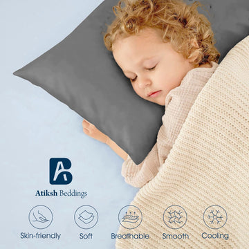 Youth Pillowcase Pack Of 2 Toddler Travel Pillow Cases 100% Soft Egyptian Cotton, 500 Thread Count With Zipper Closure For Small