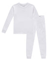 Family Feeling Boys Girls Kids Pajamas Solid Colors 2 Piece Pajama Set Cotton White Size 8