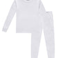 Family Feeling Boys Girls Kids Pajamas Solid Colors 2 Piece Pajama Set Cotton White Size 16