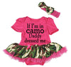 Petitebella If I'M In Camo Daddy Dressed Me Baby Dress Nb-18M (Pink, 3-6 Months)
