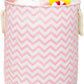 VAIVUSTO Round Laundry Basket, Waterproof Canvas Large Clothes Basket Laundry Hamper with Handles,Cute Cartoon Kids Nursery Hamp