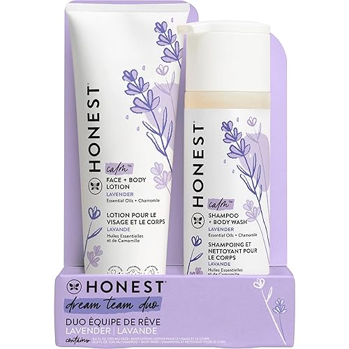 The Honest Company 2-In-1 Cleansing Shampoo + Body Wash And Face + Body Lotion Bundle  Gentle For Baby  Naturally Derived  Laven