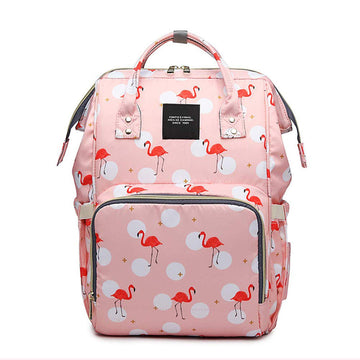 House Of Quirk Baby Diaper Bag Maternity Backpack (Printed Pink Flamingo)