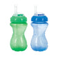 Nuby 2-Pack No-Spill Cup With Flex Straw, 10 Ounce, Colors May Vary