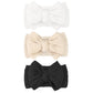 JOYOYO 3 Pcs Soft Wide Turban Baby Headbands with Double-Layer Bow for Baby Girls, Newborns, Toddlers(White, Beige, Black)
