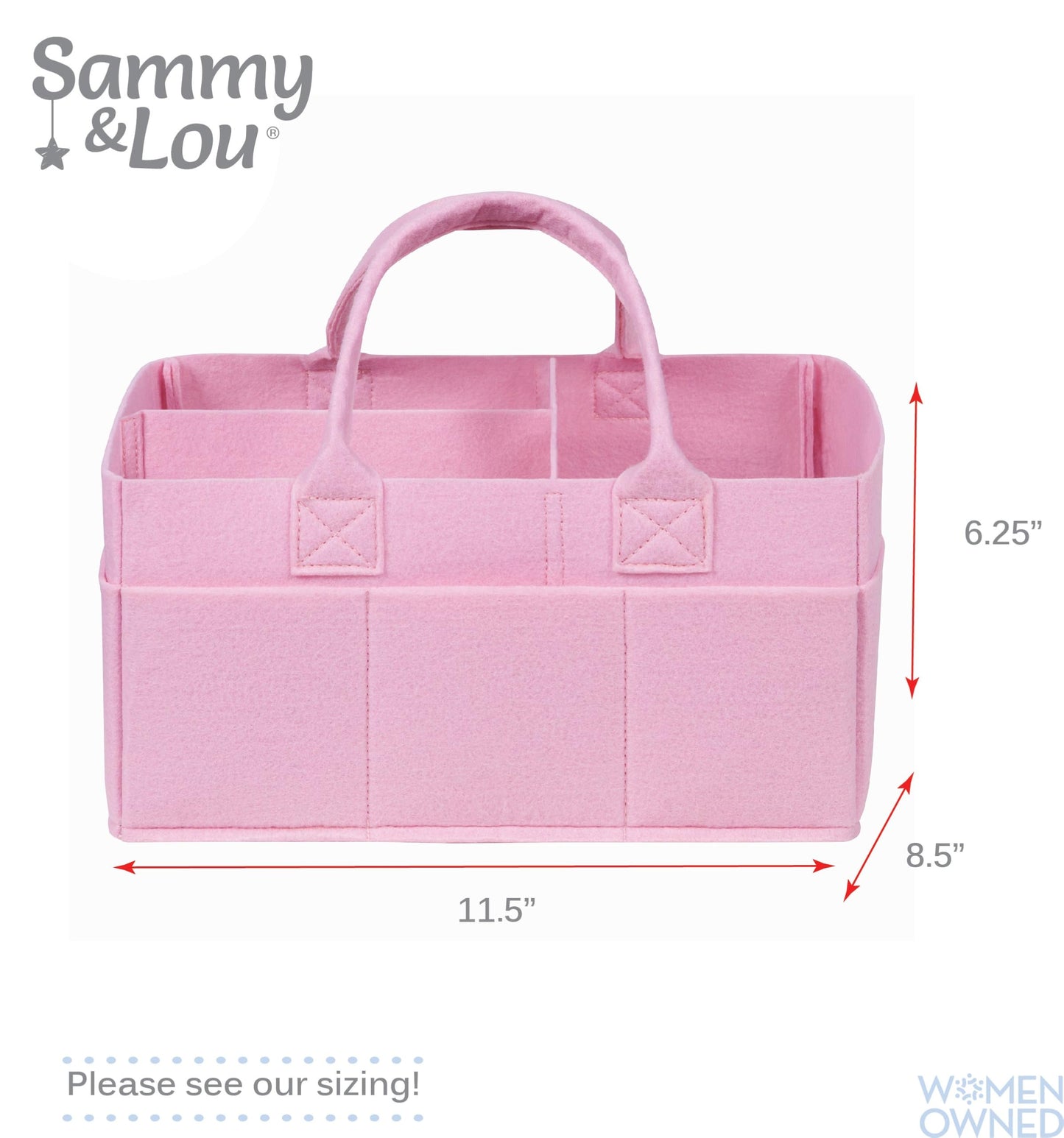 Sammy & Lou Diaper Caddy Organizer - Collapsible Tote Bag With Handles - Organizer For Diapers, Wipes & Baby Changing Supplies -