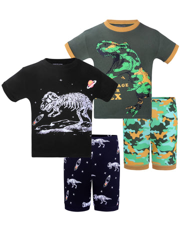 Daughter Queen Boys Pajamas 18-24 Months Summer Pjs Dinosaur Pj Sets Baby Toddler Cotton Short Sleeve Sleepwear Trex Jammies Din