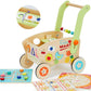 Wooden Baby Walker, Baby Push Walker for 1-3, Toddler Shopping Cart for Girl and Boy Shape Sorting Grocery Cart Push & Pull Toy 