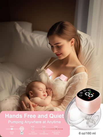 Hands Free Breast Pump, Wearable Breastfeeding Pump 3 Modes & 9 Levels, Double Electric Portable Pump Low Noise With Long Batter