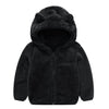 JESKIDS Toddler Girls Boys Fleece Hoody Jacket Zip Up Teddy Coat Warm Winter Outwear Black