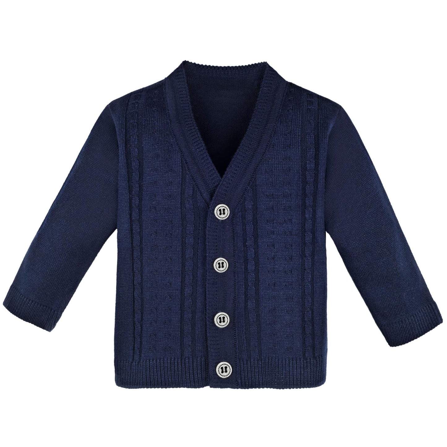 Lilax Baby Boy Cable-Knit Basic Knit Cardigan Sweater 6-9 Months Navy
