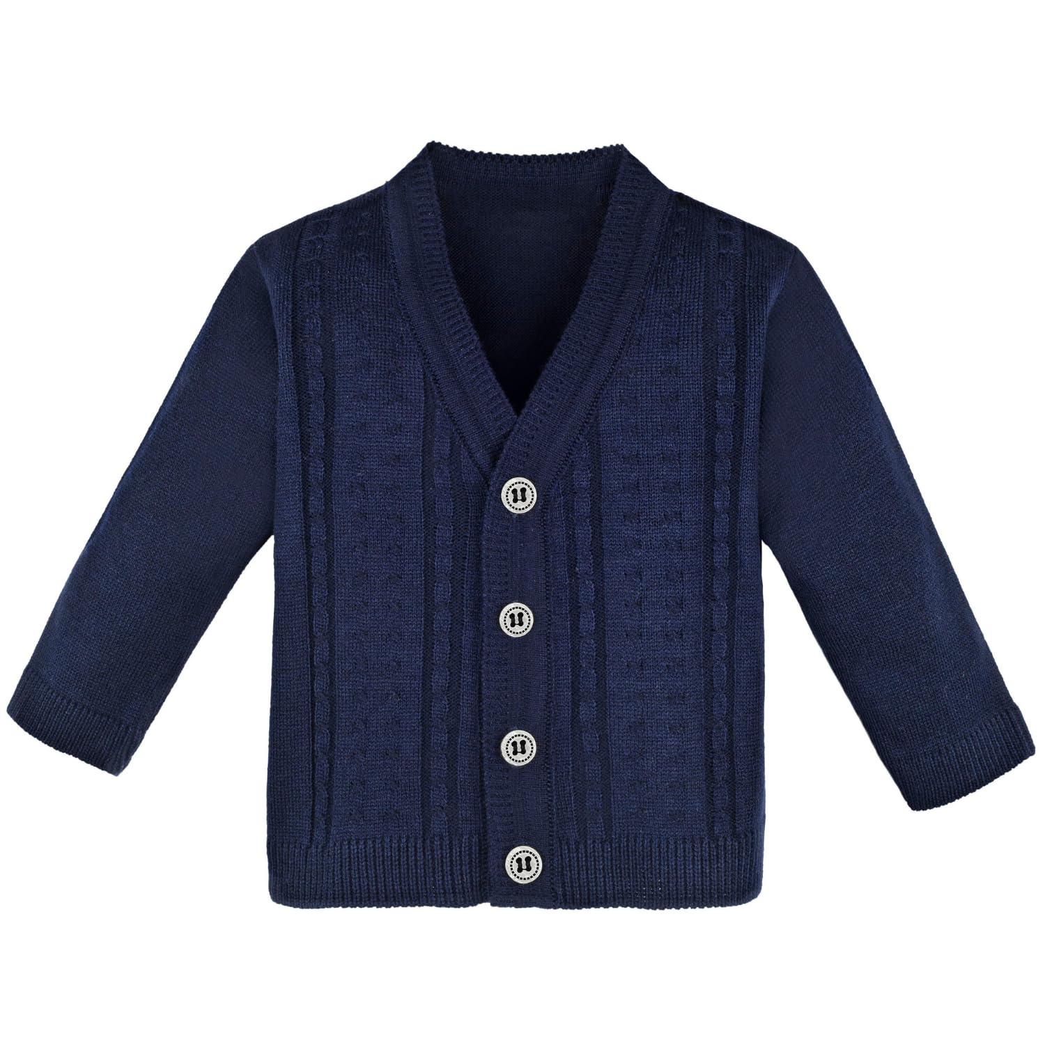 Lilax Baby Boy Cable-Knit Basic Knit Cardigan Sweater 6-9 Months Navy