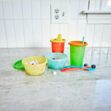The First Years Take & Toss Toddler Straw Cups - Spill Proof Toddler Sippy Cups With Snap On Lids And Straws - Toddler Feeding S