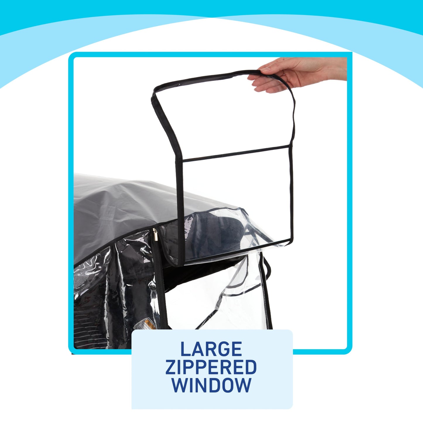 Graco Univeral Deluxe Weather Shield With Zippered Window, Baby Rain Cover, Universal Size To Fit Most Stollers, Waterproof, Win
