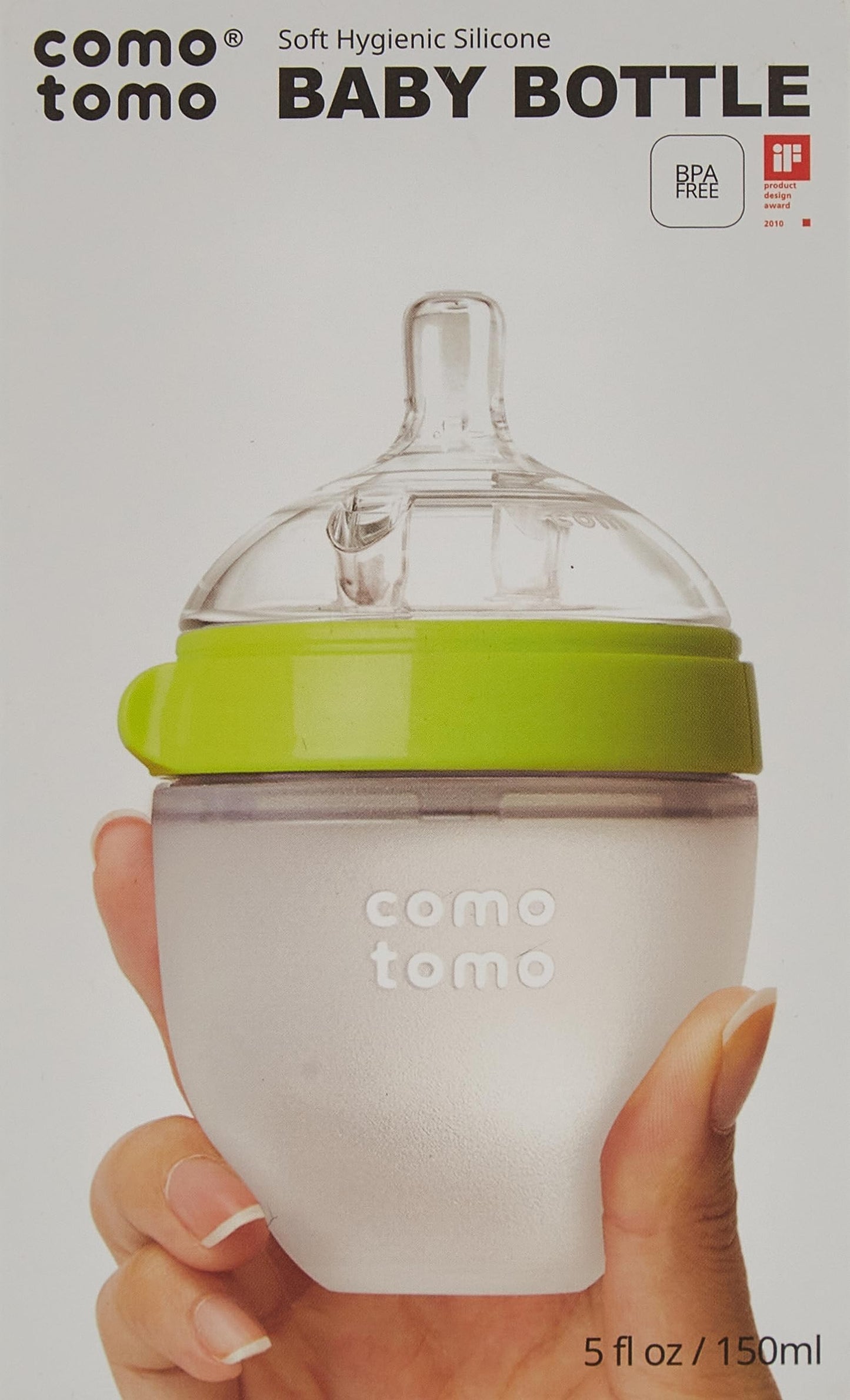 Comotomo Baby Bottle Single Pack, Green, 8Oz