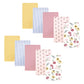 Hudson Baby Unisex Baby Cotton Flannel Burp Cloths, Soft Painted Floral 10 Pack, One Size