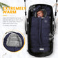 Orzbow Warm Bunting Bag Universal,Stroller Sleeping Bag Cold Weather,Waterproof Toddler Footmuff (Black, Large)