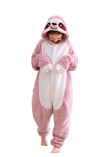 CuteOn Pink Sloth Onesie Kids Animal Pajamas for Boys Girls Halloween Christmas Costume Height for 110cm