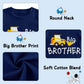 Funnycokid Big Brother Shirt 4T 3T Boys Promoted To Big Brother Bulldozers Construction Digging It Forklift T-Shirt Blue Size 4