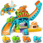 Lehoo Castle Toys for 1 Year Old Boys, Dinosaur Slide with 4 Mini Push Cars for Baby 12-18 Months, Infant Play Vehicle Set, Educ