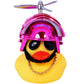 wonuu Rubber Duck Car Decorations Cute Yellow Duck Car Dashboard Ornaments with Propeller (W-Pink)