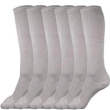 Judanzy 3 Pairs Of Boys And Girls Solid Knee High Uniform Socks For School, Soccer, Football, Afo Etc. (4-6 Years, Gray)