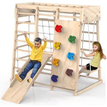 Indoor Jungle Gym, Toddler Climbing Toys Indoor, Indoor Playground Climbing Toys for Toddlers, Climber Playset with Slide, Climb