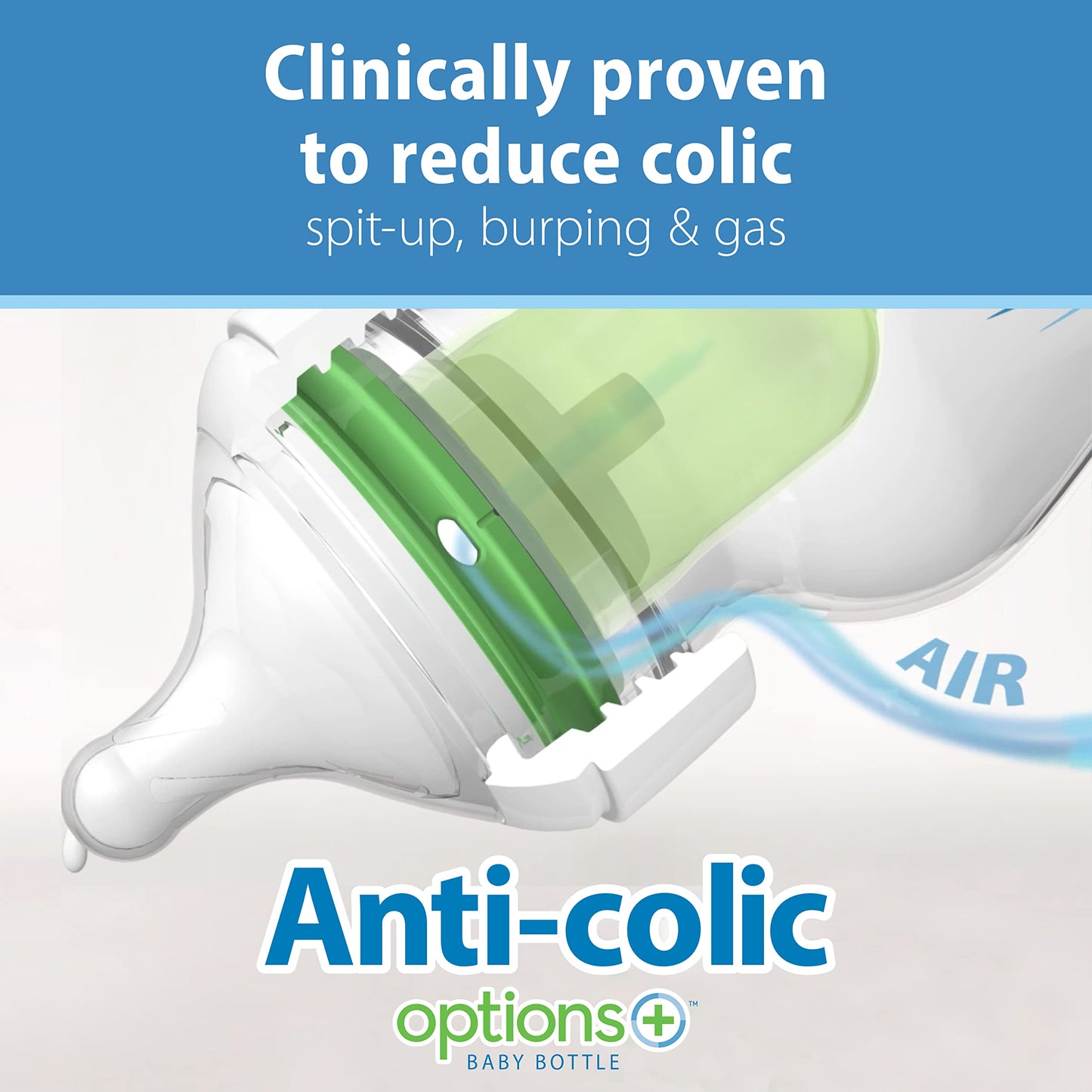 Dr. Browns Natural Flow Anti-Colic Options+ Wide Baby Bottles, 9 Oz/270Ml, With Level 1 Slow Flow Nipple, 6 Pack Plus 2 Bonus Le