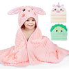 FIOBEE Toddler Bath Towel with Hood Baby Towels, 55x28 inch Large Soft Absorbent Kids Hooded Towels for 1-5 Years Old Baby Girls